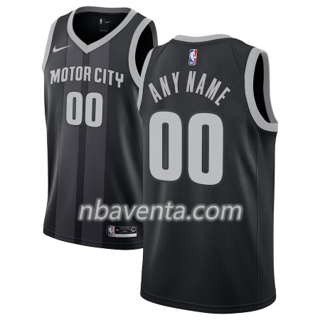 Camiseta Hombre Detroit Pistons Personalizadas 2018-19 Nike City Edition Negro Azul Swingman